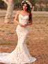 Mermaid Lace Applique Sweetheart Sleeveless Wedding Dresses ZXW0099